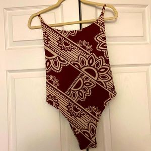 Aerie maroon patterned one piece